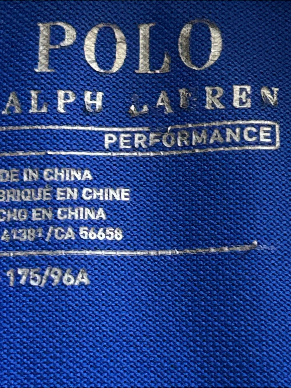 Polo by Ralph Lauren Men’s Royal Blue Performance Polo with Black Stripe Collar